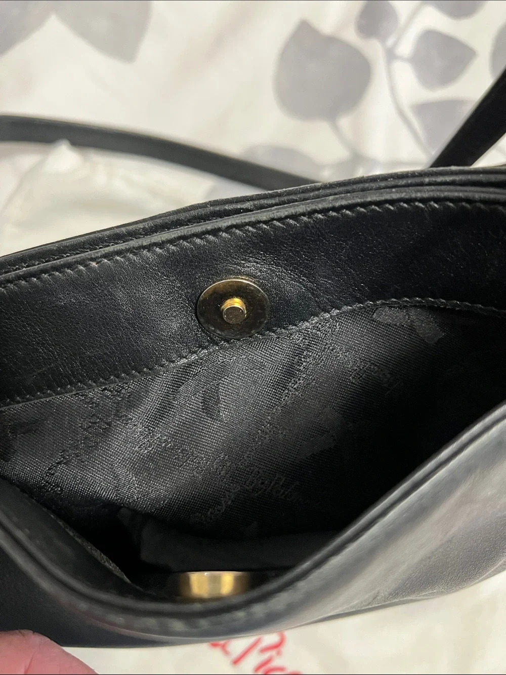 Paloma Picasso Black Leather Shoulder Bag with Gold Accent X Logo